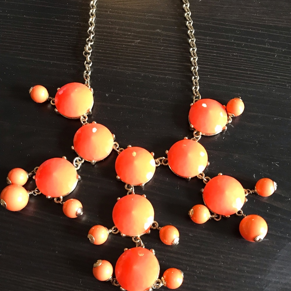 J Crew Orange bubble necklace